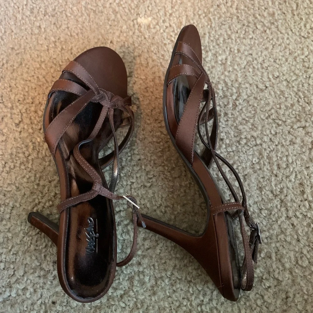 Coffee Brown Women Heel Sandals